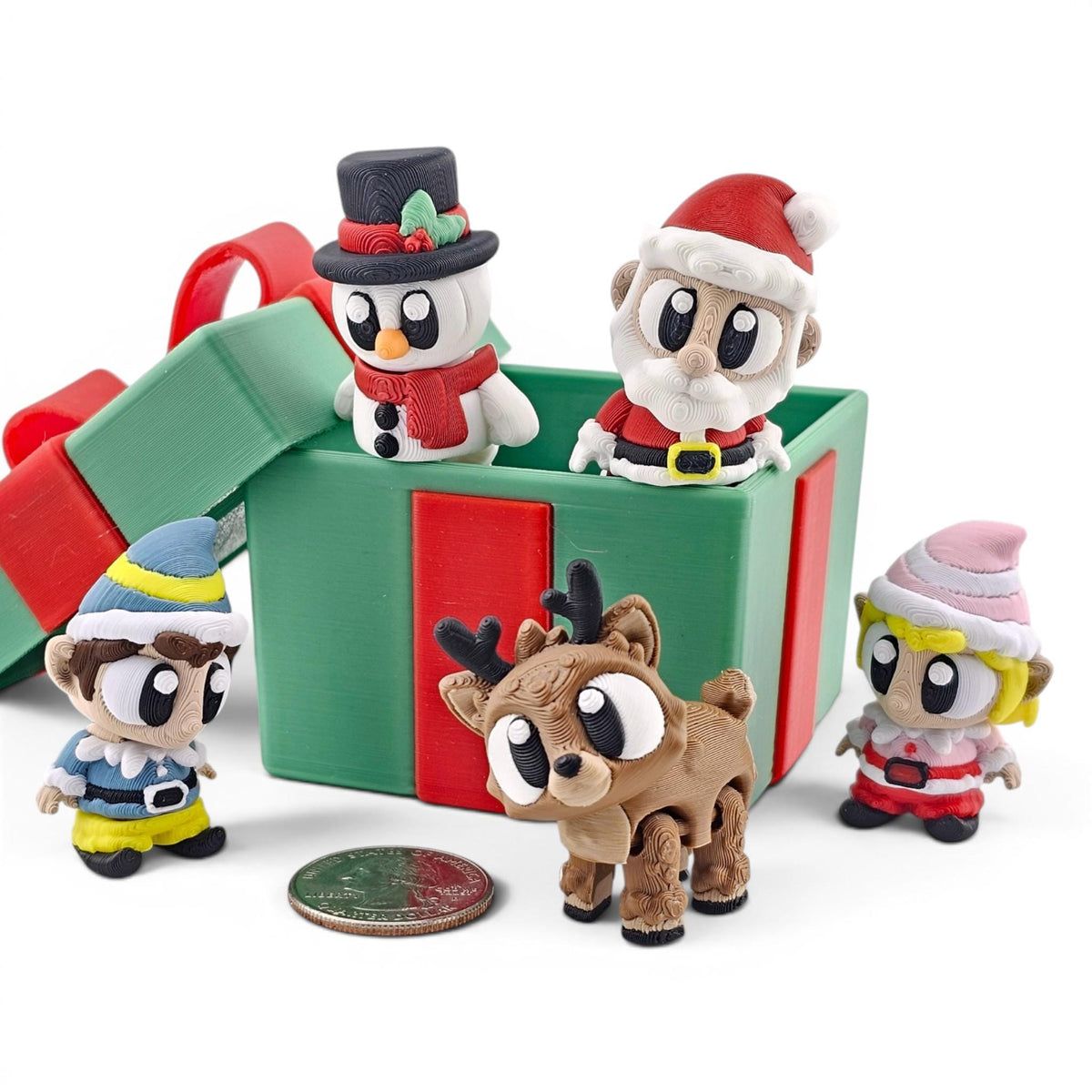 Holiday Helpers in a Present Mini Playset