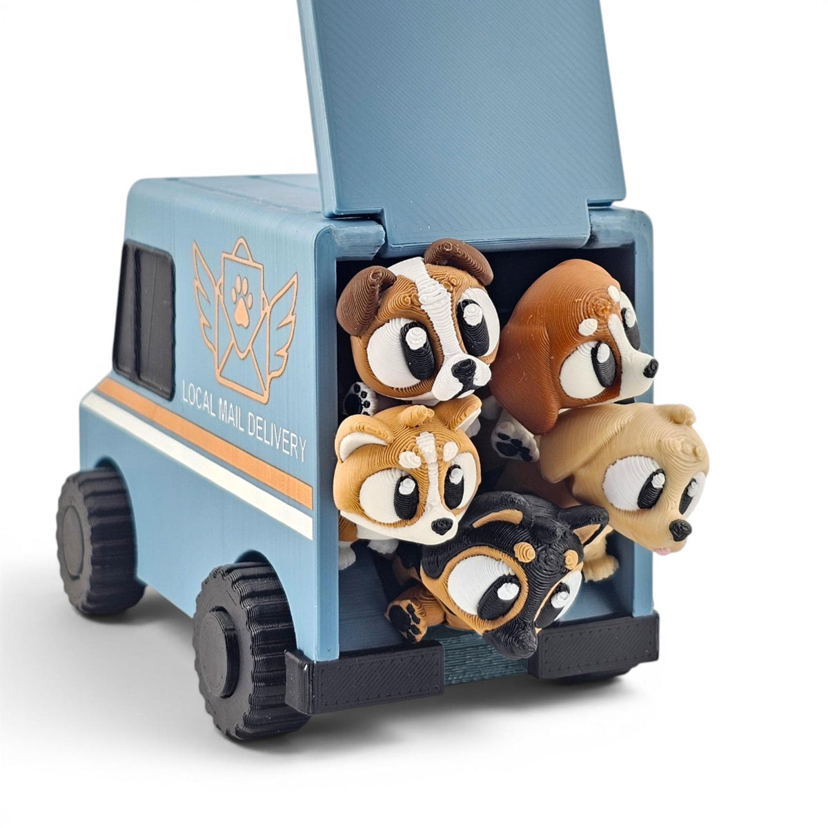 Pups in a Postal Truck Mini Playset