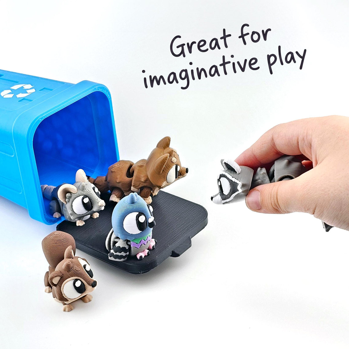 Rascals in a Recycling Bin Mini Playset - Urban Animals Pack