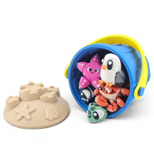 Beach Buddies in a Sand Pail Mini Playset