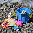 Beach Buddies in a Sand Pail Mini Playset
