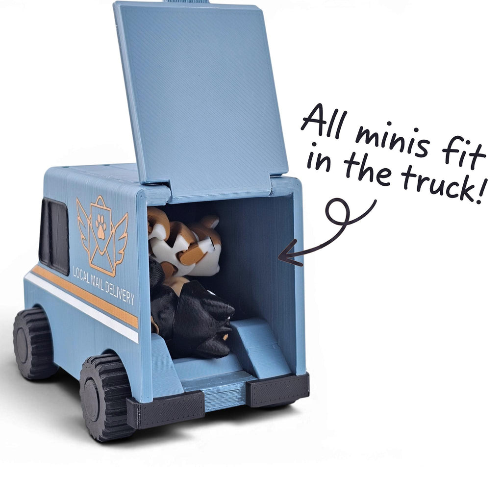 Pups in a Postal Truck Mini Playset