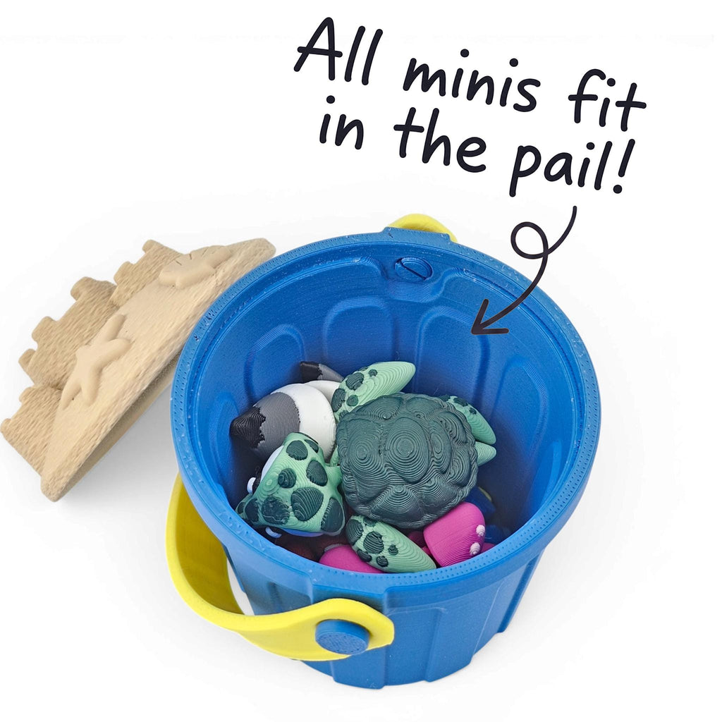 Beach Buddies in a Sand Pail Mini Playset
