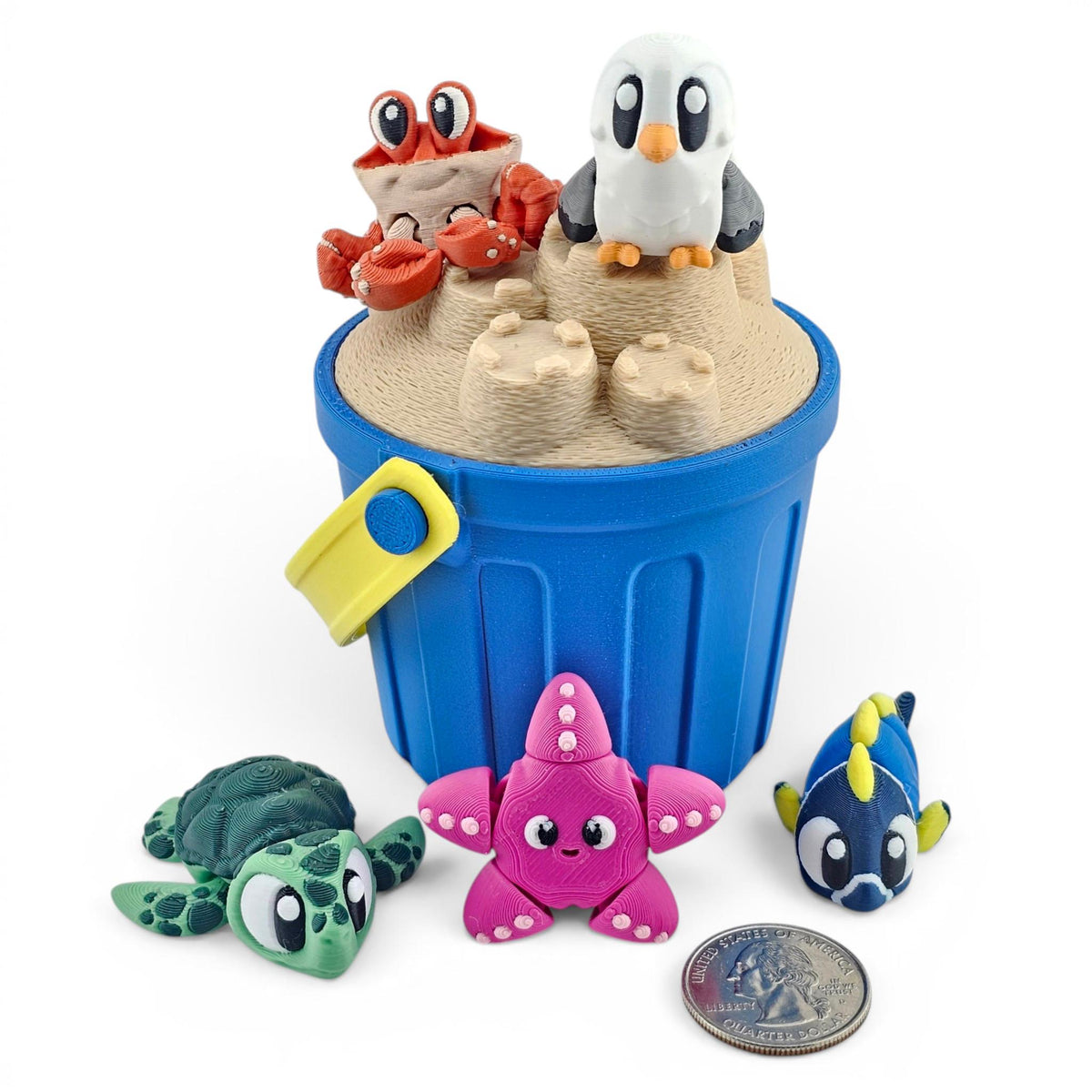 Beach Buddies in a Sand Pail Mini Playset