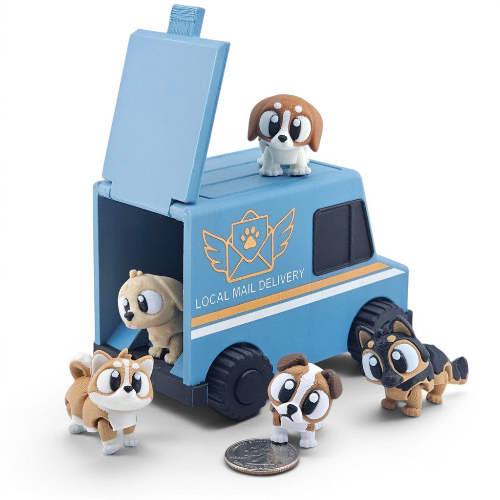 Pups in a Postal Truck Mini Playset